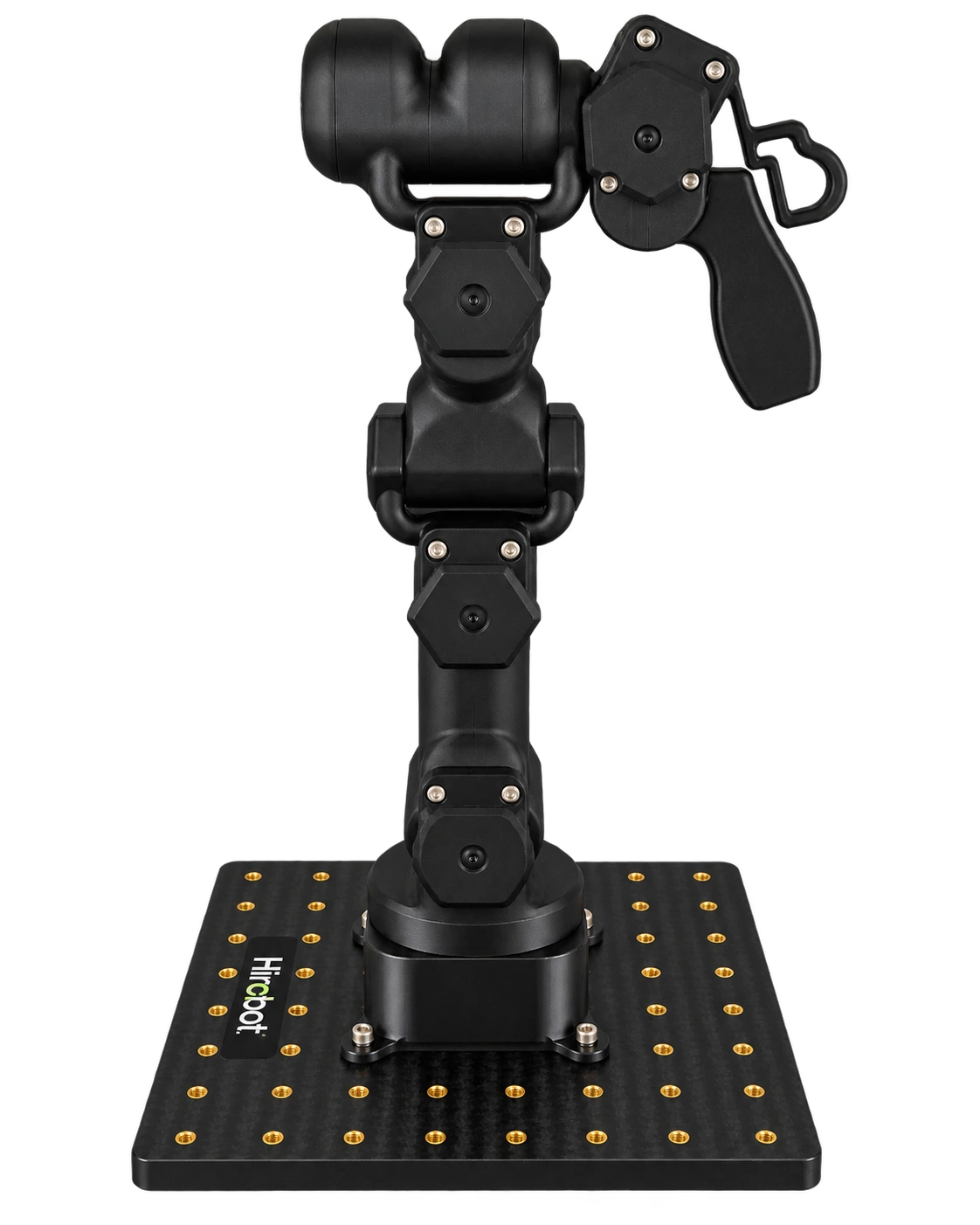 Black leader viewed from the front on its base board